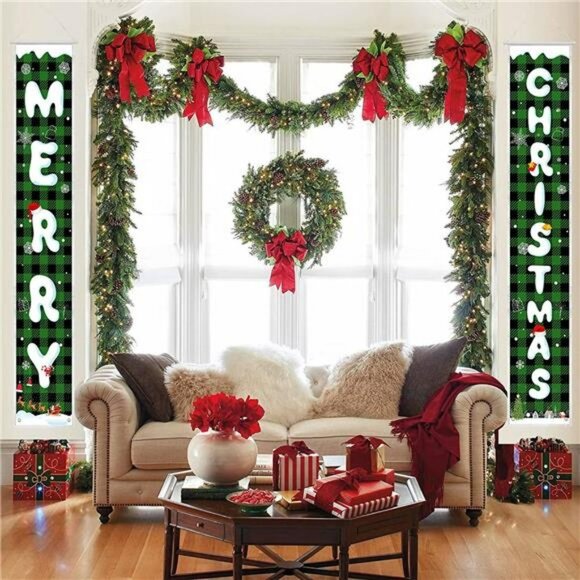 Christmas Decoration Banners with Lights, Merry Christmas Banners - Picture 3 of 6